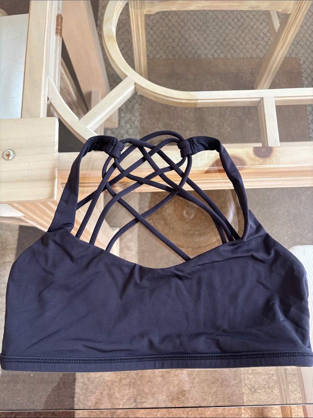 lululemon athletica Black Strappy Crisscross Back Sports Bra